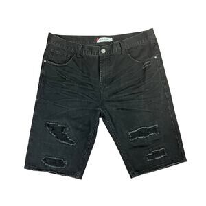 DENIM HOUSE MEN'S DISTRESSED JEAN SHORTS RIPPED SIZE 38